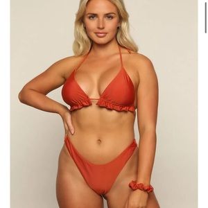 sunny bunny swim rust bathing suit
